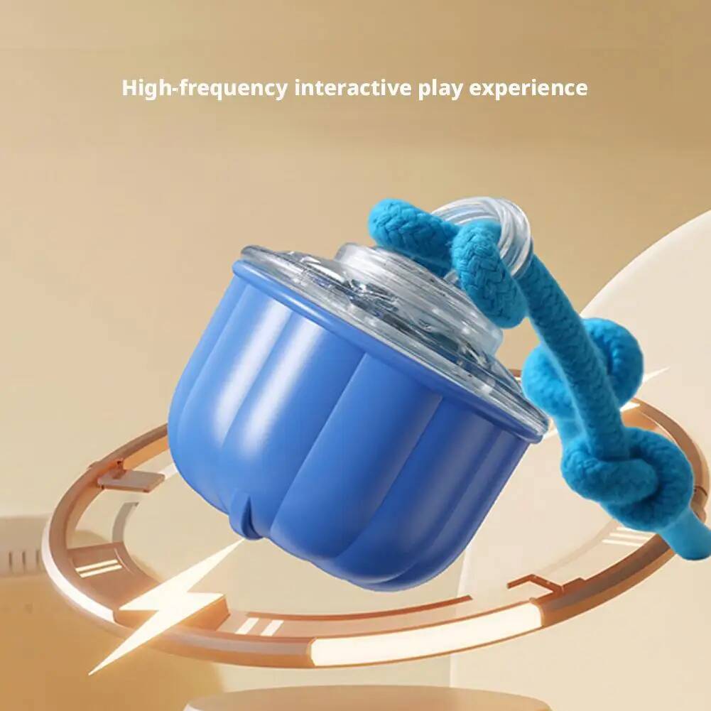 Interaktives Hundespielzeug Intelligenter rollender Ball mit bewegungsaktivierter automatischer Bewegung Quietschende Hundespielzeugbälle Welpen-Kauspielzeug Knoten-Seil