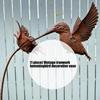 Exquisites Handmade Iron Bird Sculpture Iron Hummingbird Lawn Ornament for Porches Deck Or Backyard Accent