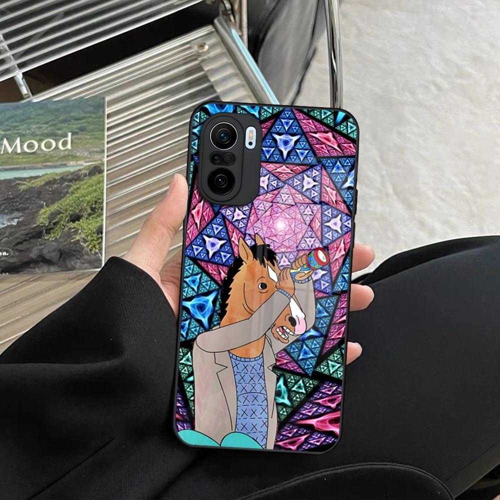 

Cartoon B-boJack Horsemans Phone Case for Xiaomi Redmi Note 14 13 12 11 Ultra Pro Lite 5G toughened glass Cover Redmi Note 13 Pro 5G
