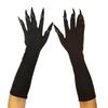 Schwarze Pailletten Halloween Lange Nagel Pfoten Handschuhe Cosplay Kostüm Requisite