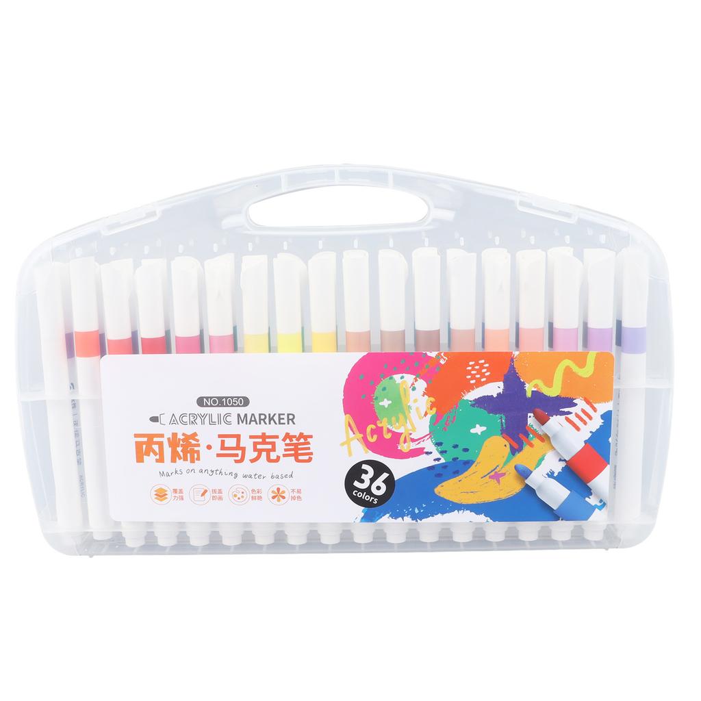 36Pcs Acrylic Paint Markers Rich Colors Quick Drying Strong Covering Graffiti Markers for Wood