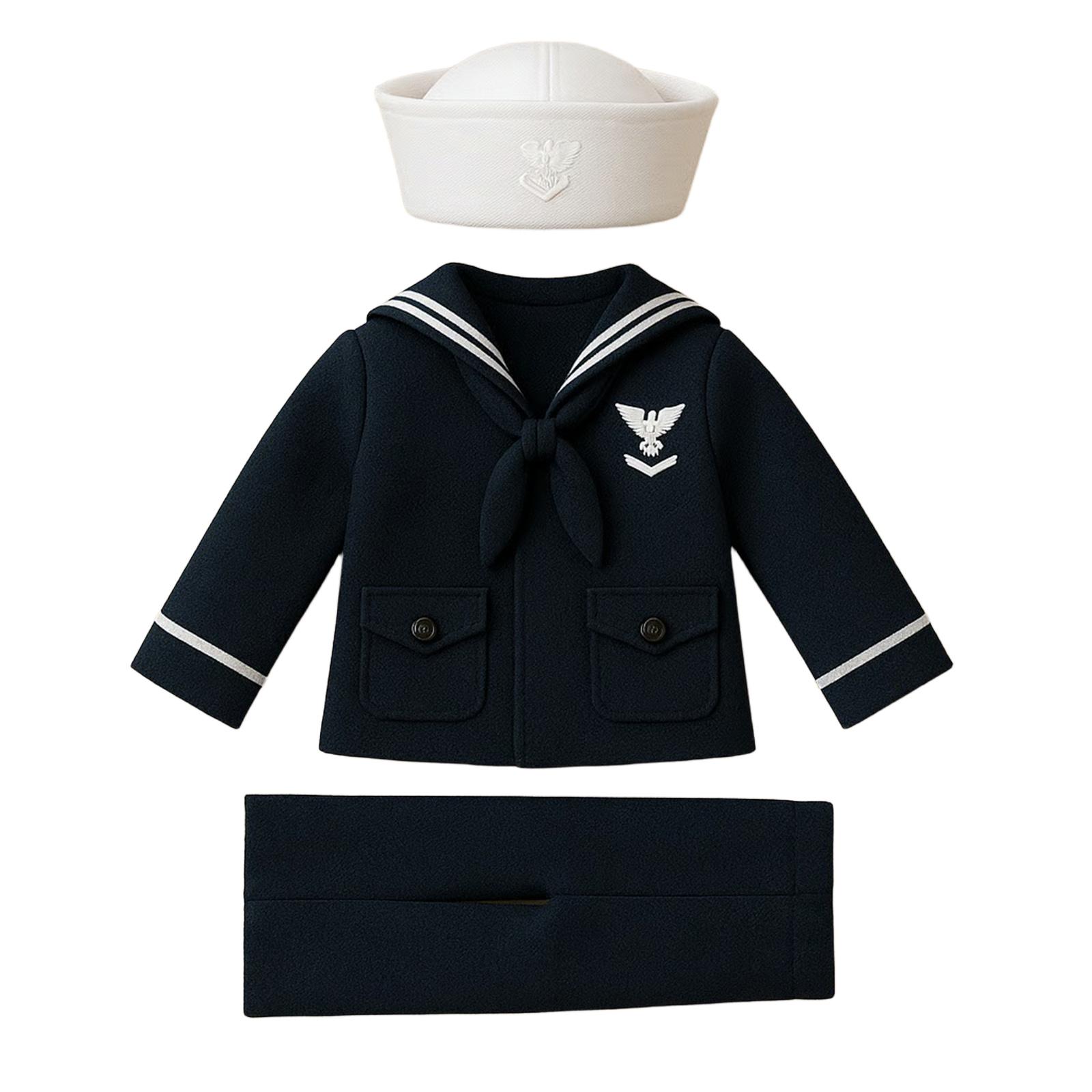 

Military Costume Creative Land, Sea And Clothes Three-Piece Set One Size белый