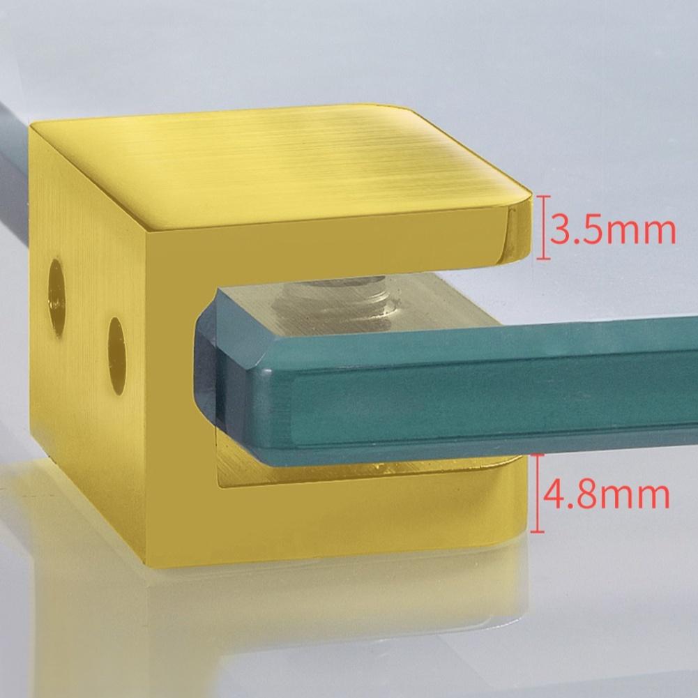 1pc Sturdy Brass Glass Clamp Fixing Bracket For Bathroom Shelves Wine Cabinets Glass Partitions Easy Installation