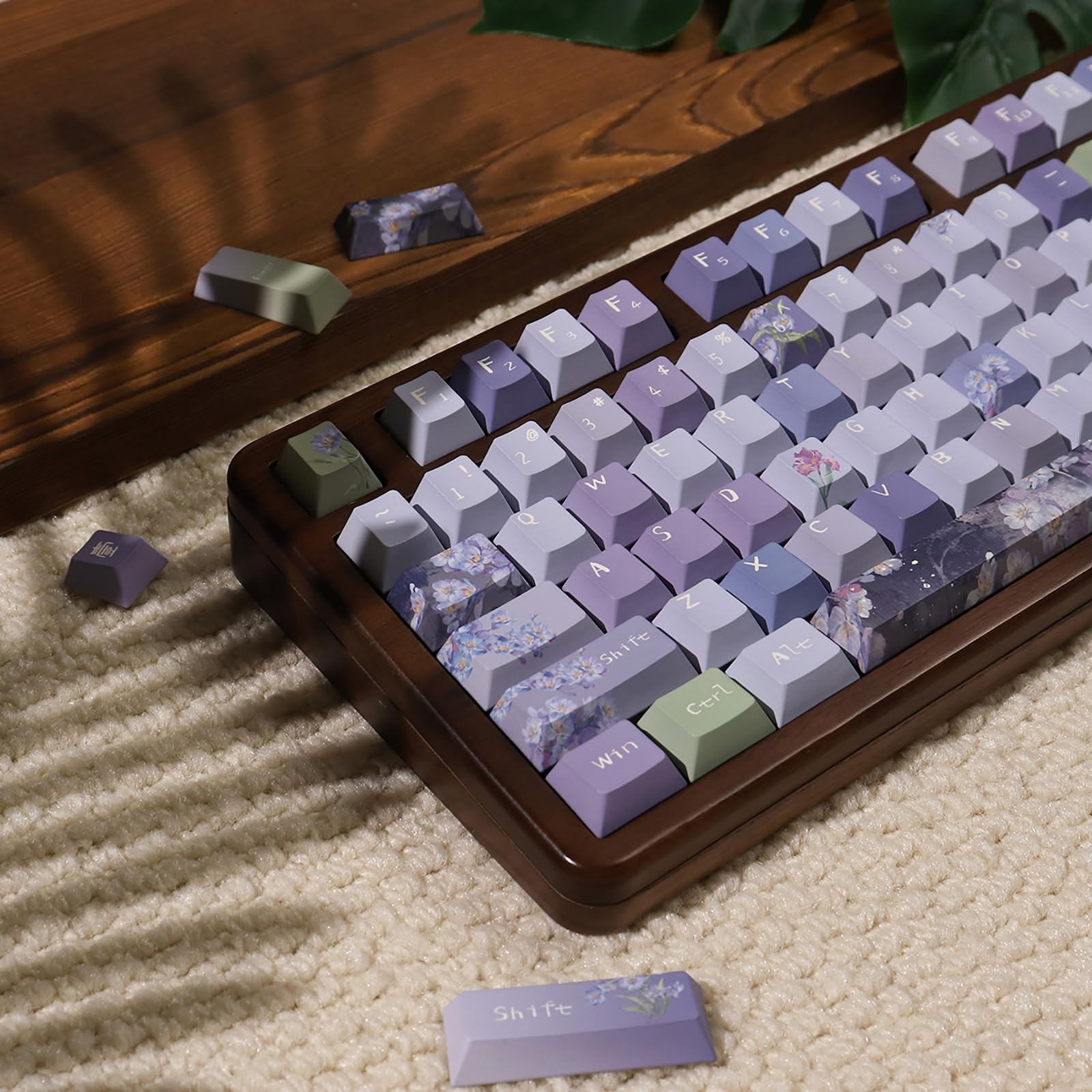 

152 Key Purple Keycaps PBT Dye Sub Cherry Profile Keycaps Fit Cherry Mx Switch Mechanical Keyboard 61/64/87/104/108 фіолетовий