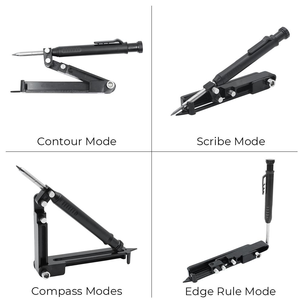 Contour Gauge Scribe Compass Tool DIY Woodworking Aluminum Alloy Adjustable Multi-function Profile Scribing Ruler Scribing Tool