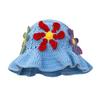 New Crochet Hat 2024 Fashion Colorful Woolen Hat Women's Autumn and Winter Cute Handmade Plush Hat Knitted Fisherman Bucket Hats