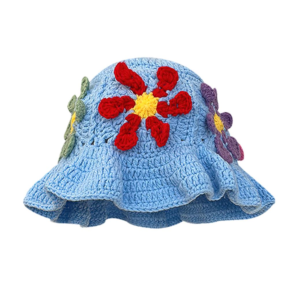New Crochet Hat 2024 Fashion Colorful Woolen Hat Women's Autumn and Winter Cute Handmade Plush Hat Knitted Fisherman Bucket Hats