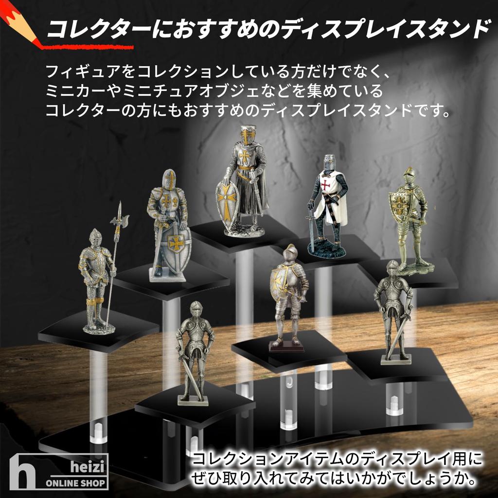 Heizi Figure Case, Collection Case, Figure Shelf, Display Case with Fixing Tape (8 Figures, Black)