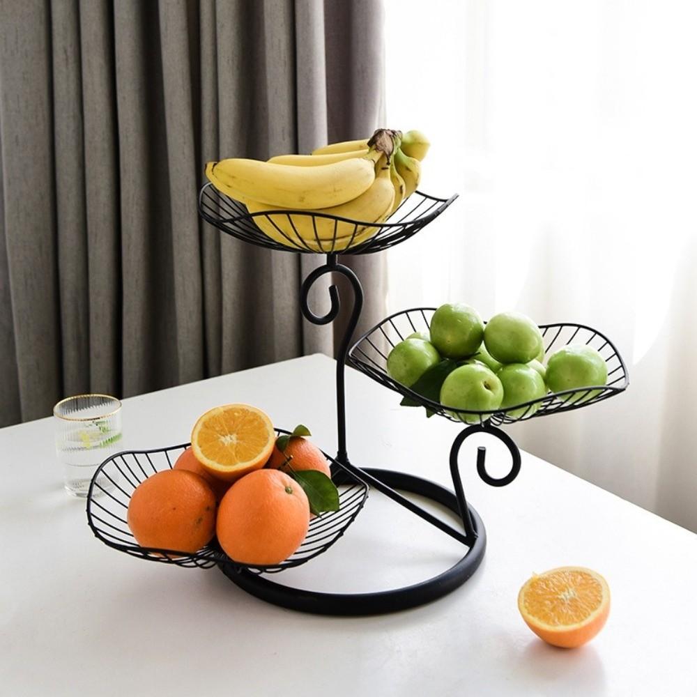 Lotus Leaf Shape Fruit Bowls Stand Vintage Table Countertop Holder  Vegetables Storage