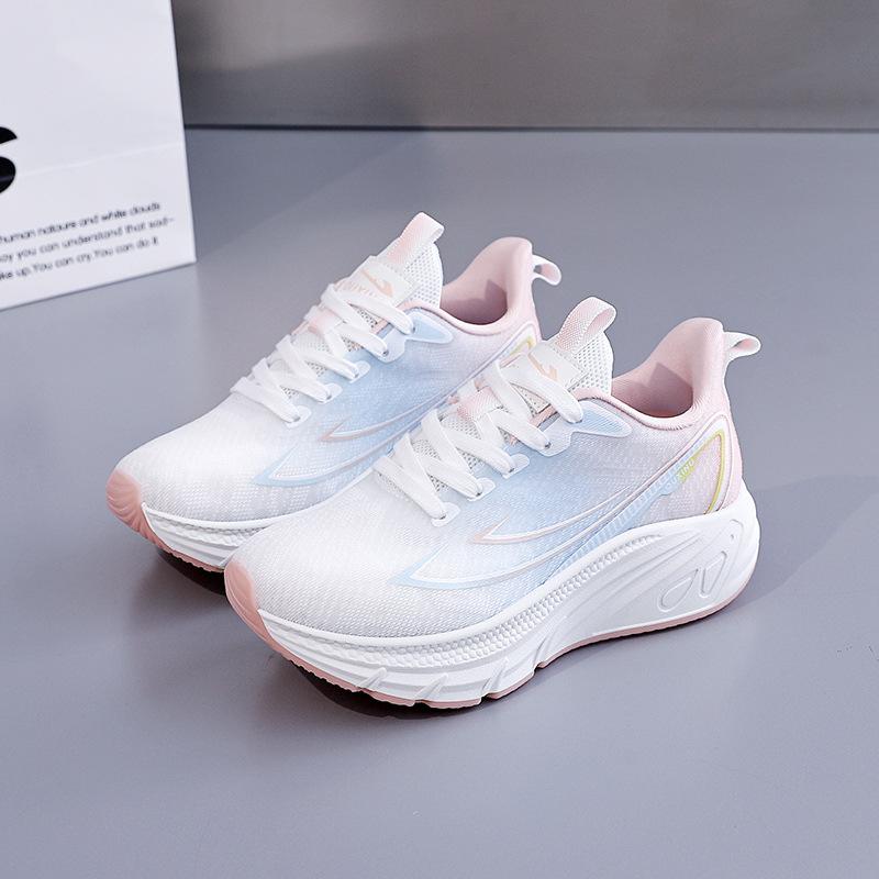 

Дизайнерские женские кроссовки на платформе, сетчатые дышащие легкие повседневные туфли, уличная универсальная нескользящая вулканизированная обувь, теннисные туфли 35 розовый