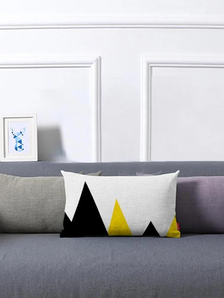 Rectangular Yellow Pillowcase Sofa Car Seat Cushion Cover Home Textile Simple Fashion Geometric