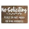 No Soliciting Funny Metal Sign for House Office Shop Decor Please Do Not Knock Or Ring Doorbell Warning Sign Halloween Decor