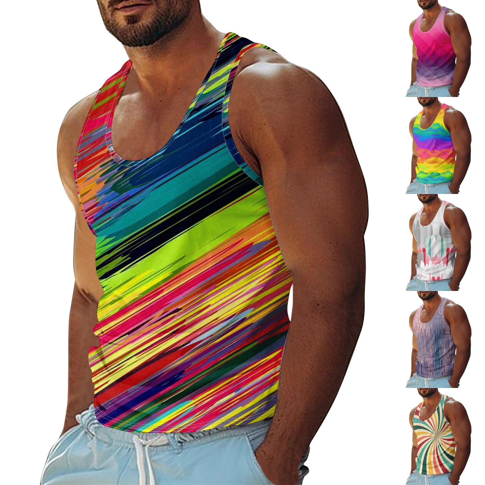 

Мужская летняя пляжная майка для серфинга, повседневная дышащая майка без рукавов, свободная майка с принтом S