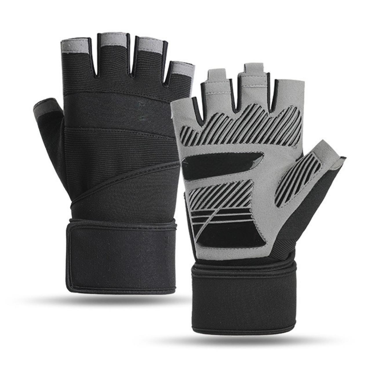 Coexistence Custom Logo Breathable Workout Gym Leather Half Finger Fitness Protection Weight Lifting Training Glove M чёрный