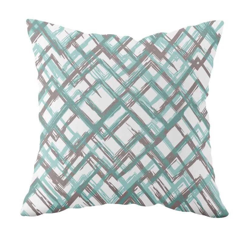 Office Living Room Home Pillowcase Geometric Pattern Printed Pillowcase Car Ornaments