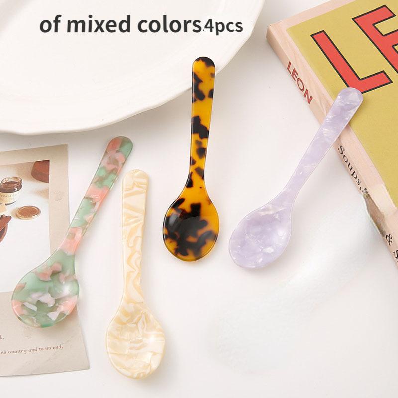 4pcs Acrylic Multifunctional Spoon Set, Ideal for Desserts, Coffee & Caviar 4pcs