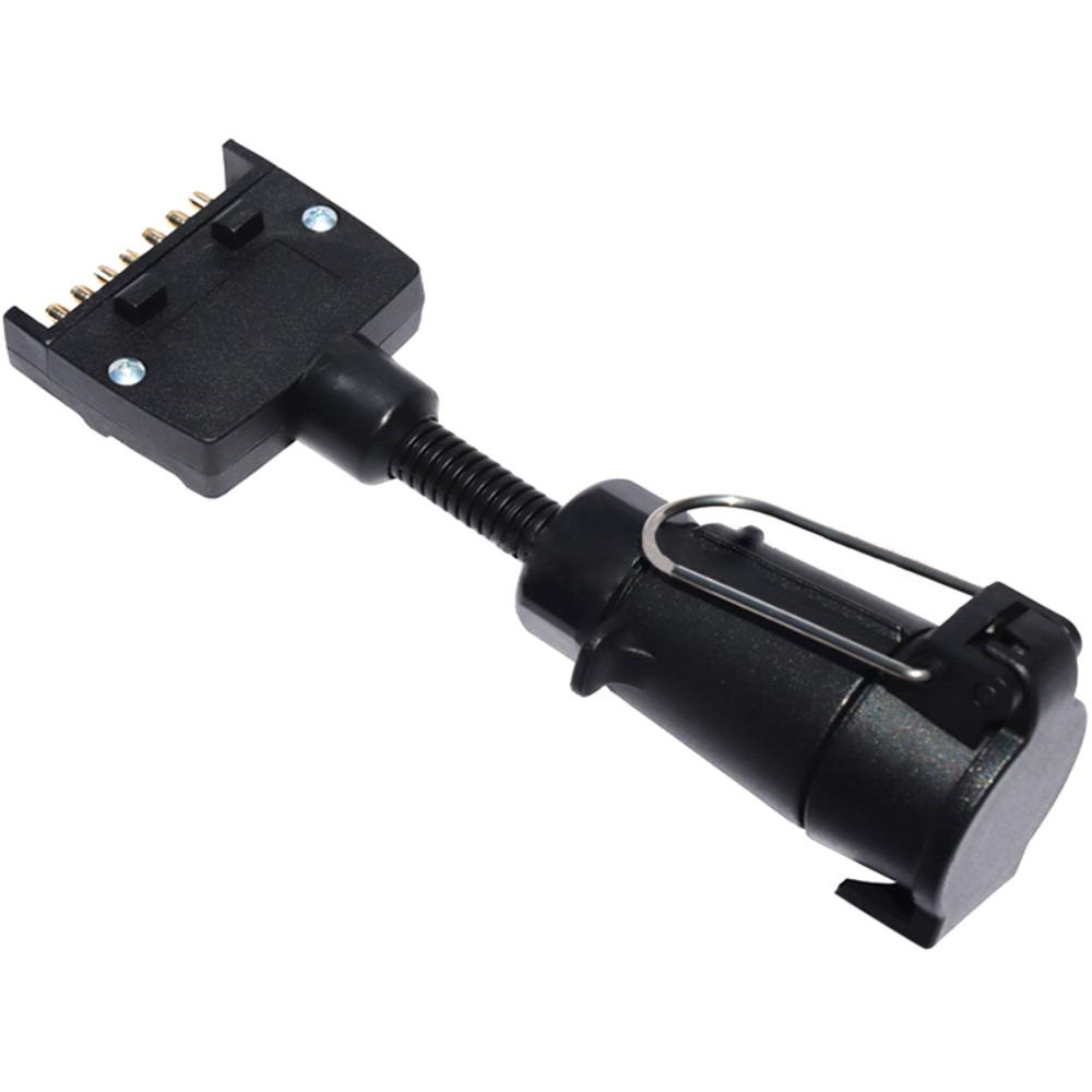 RV Flat Male Plug To Large Round Female Camper Connector Durable Trailer Socket