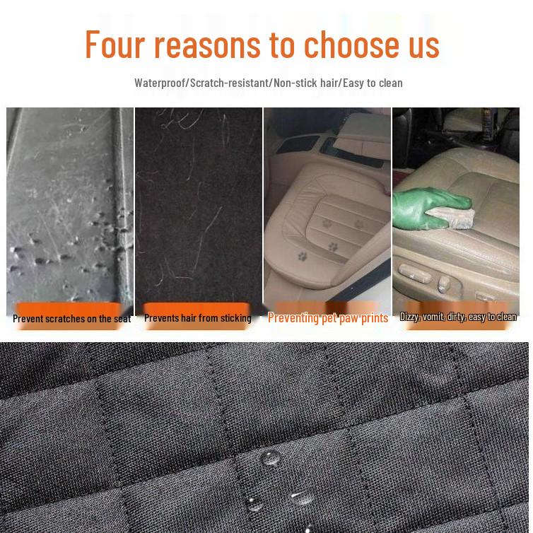 Waterproof & Scratch-Resistant Rear Seat Car Mat for Pets - Easy Installation