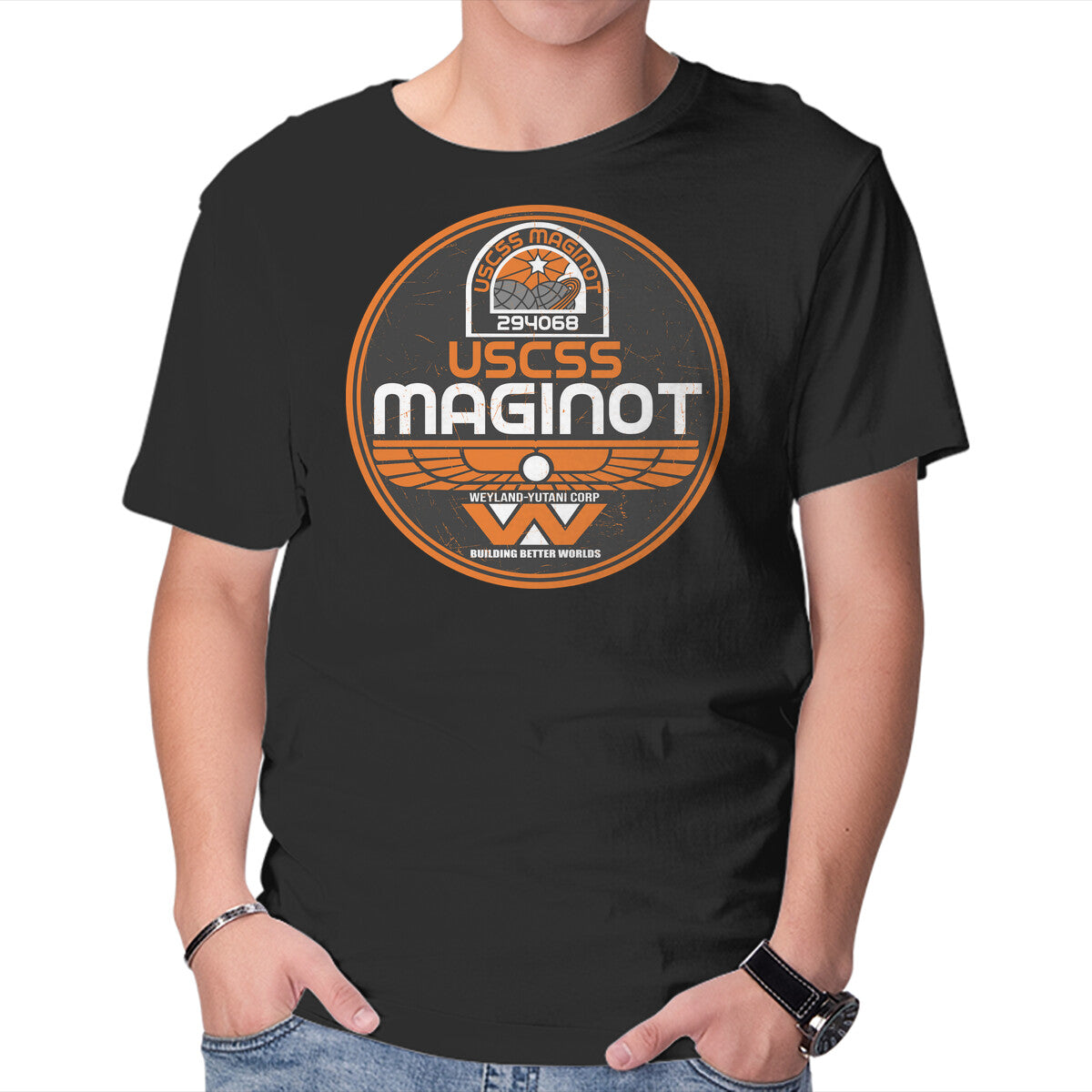 Unisex Crew Neck T-Shirt USCSS Maginot Logo Graphic Short Sleeve Casual Tee XXL