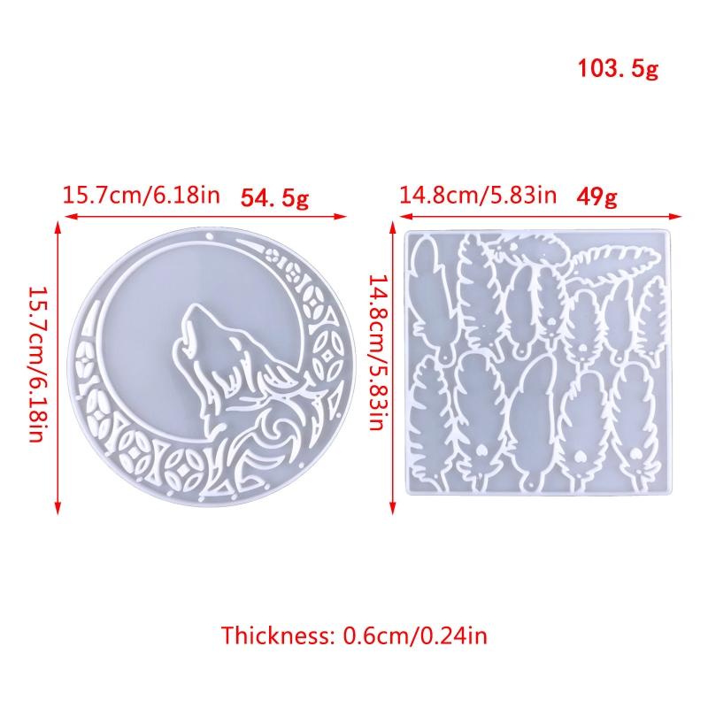 Wolf Feather Glossy Silicone Mold Wall-mounted Wind Chime Mold DIY Keychain Pendant Jewelry Epoxy Resin Crafting Mold