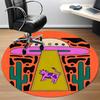 1pc UFO Cow Office Round Area Rug, Indoor Mat Suitable For Office, Under Office Chairs Bedroom Living Room Home Decor, Room Deco