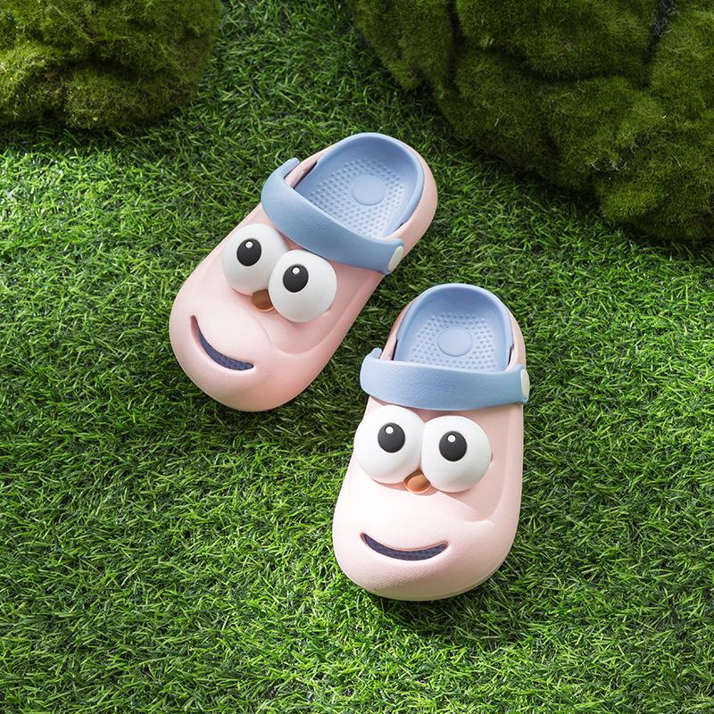 EVA Children's Slippers Boys and Girls Cute Big Eyes Cartoon  Medium Older Children Wear Soft-soled Cool Slippers