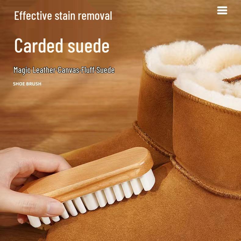 Suede and Nubuck Shoe Brush with Eraser for Leather and Rubber Surfaces
