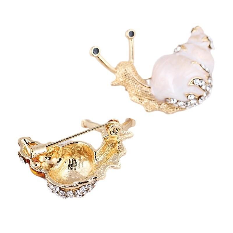 Animal Alloy Snail Brooch With Electroplated Finish For Women Fashion Accessory