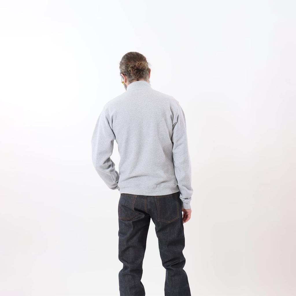 Champion Oversized Long 9oz Snap Button Made in Oxford Size L Men's High-Neck Loose-Fit Sweatshirt, Sleeve, Fleece-Lined, Heavyweight, Stand-Up