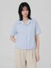 Polhaem Women'S Seersucker Open Collar Short Sleeve Shirt_Phg2Wc2182