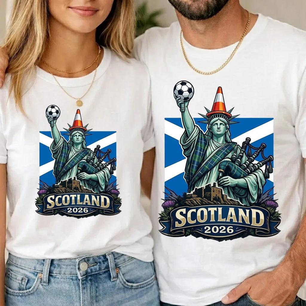 Scotland Bagpipes Liberty Statue 2026 Soccer Kids TShirt Patriotic Scottish Flag Football Fan Youth Casual Tee Gift Cotton Tops