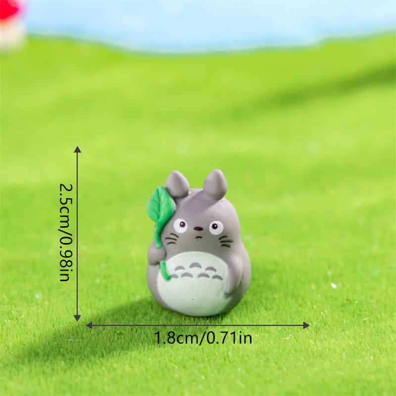 3Pcs/Bag Cute Mini Totoro Doll Resin Car Ornaments Micro Landscape Figurines Diy Accessories Home Decor Dollhouse Toy Kids Gifts