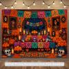 2D planar flag, 2D planar 1 piece 2D flag, Halloween skeleton-themed banner backgroundzyc