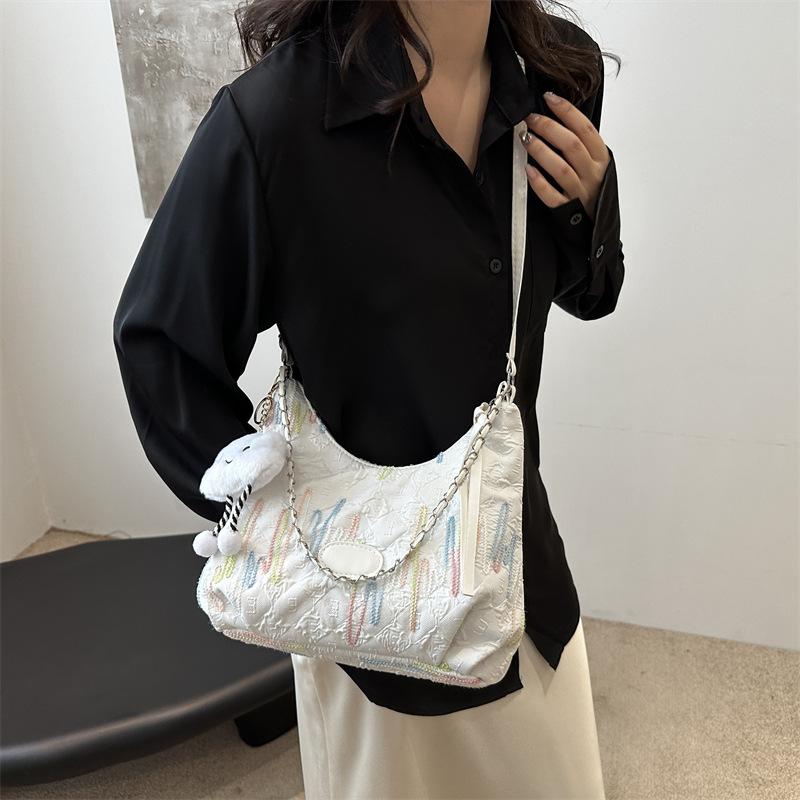 Commuting Simple Textured Bag for Women New Casual and Beautiful Crossbody Bag Large Capacity One-shoulder Toe Bag for Class
