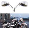 Motorcycle Chrome Rearview Side Mirrors Compatible with Kawasaki Suzuki Chopper Scooter 10MM