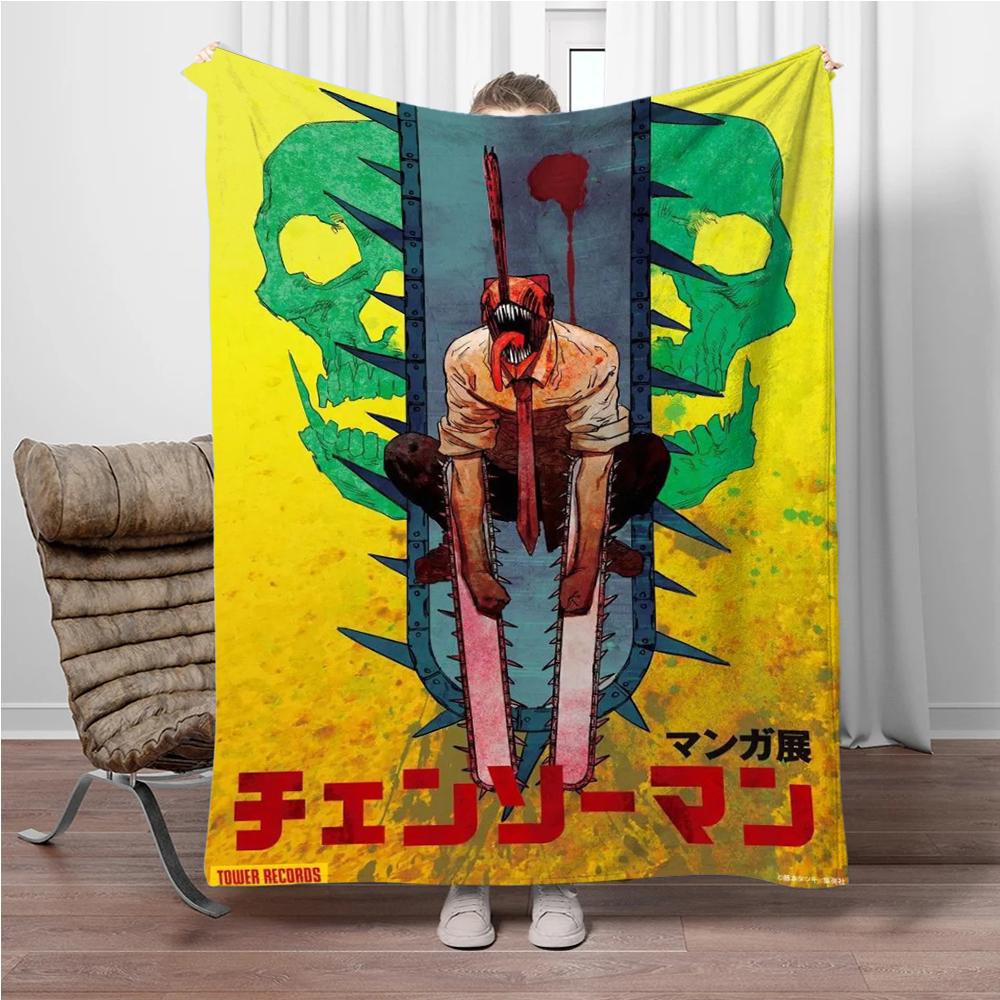 Japanese Anime Manga Denji Chainsaw-Man Children Warm Soft Blankets for Sofa Bed Cover Blanket Suitable for Birthday Souvenir