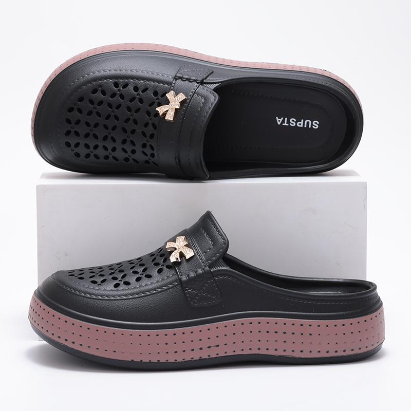 Fashion Kidmi Summer Women Slippers New EVA Round Head Clogs Flat Closed-toe Slippers Beach Slippers Thick Soles Slides Fitted Women Men
