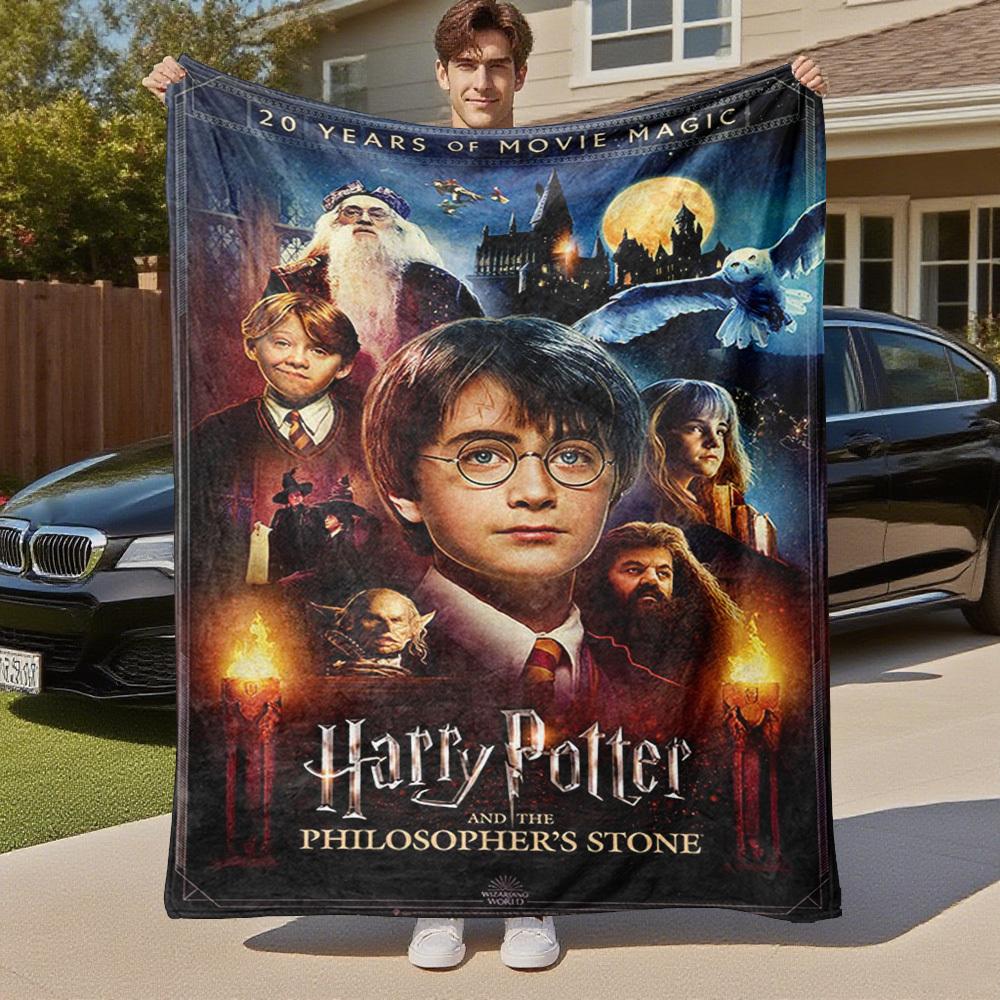 1pc Harry Potter,Philosopher's Stone,Movie Magic Outdoor Flannel Throw Blanket All Season Soft Warmth,Home Decor 1031181