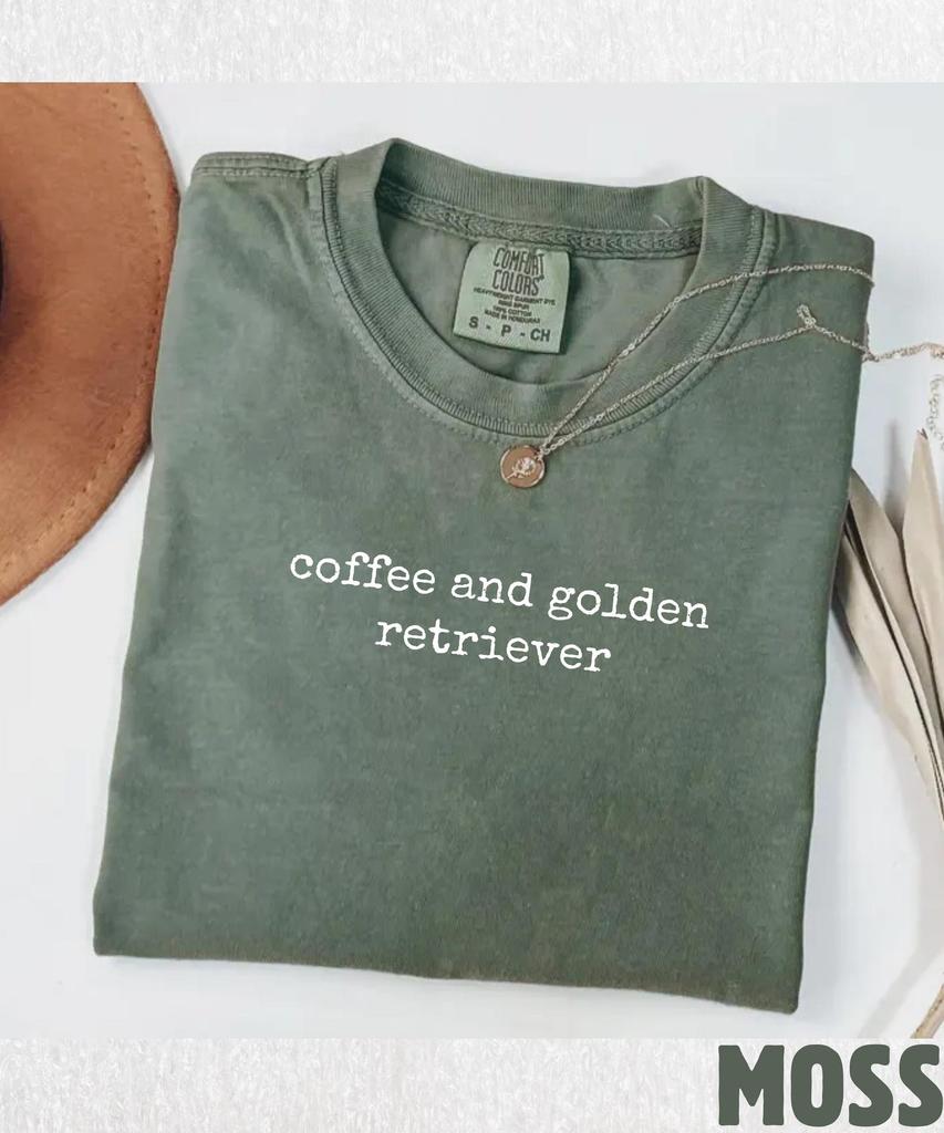 Coffee and Golden Retriever Shirt,Golden Retriever Lover Tee,Dog Mom Gift,Coffee Dog Shirt,Funny Pet Therapy Shirt,Golden Retriever Gifts