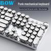 BOW Hangshi G9 Punk Retro Wired Mechanical Keyboard with Round Keycaps for Office and Desktop Computers