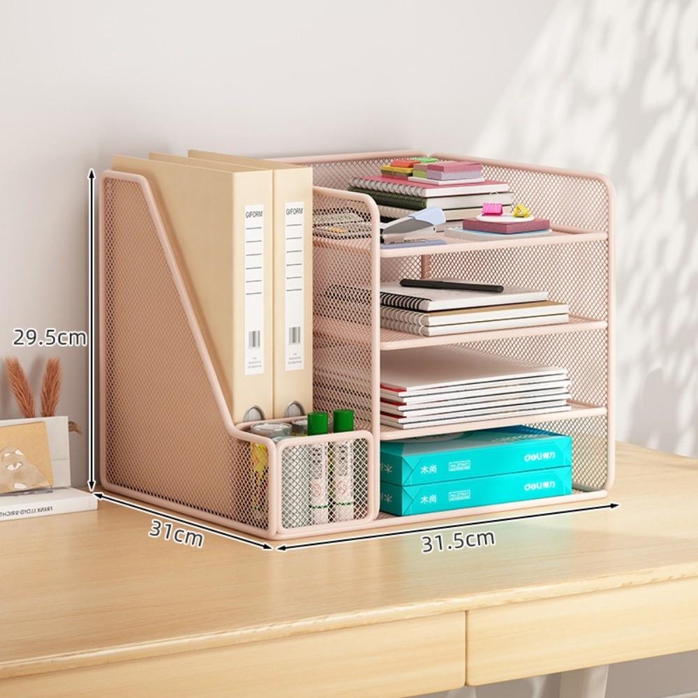 Multi-functional Desk File Organizer Space-saving Multi-layer Bookshelf Office Use