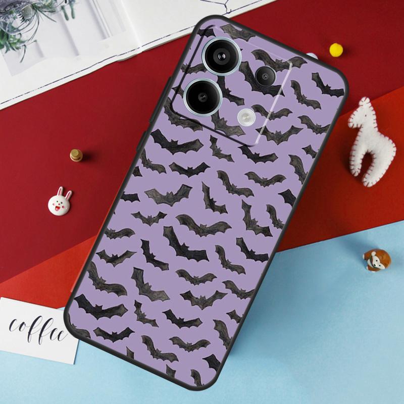 Halloween Vampire Bats Case For Xiaomi Redmi Note 13 Pro 14 12 11 10 15 Pro Plus Redmi 10C 12C 13C 14C 15C 15 Cover