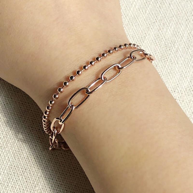 Bacio Baci Double Chain Mix Bracelet (pink) D21SB0816