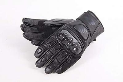 DEGNER Riding Leather Gloves for Motorcycles with Carbon Knuckle Protector Leather Gloves Black L Size TG-44