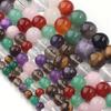 6 8 10 12mm Natural Stone Beads Mixed Tiger Eye Aventurine Crystal Glass Round Loose Beads for Jewelry Making DIY Bracelets