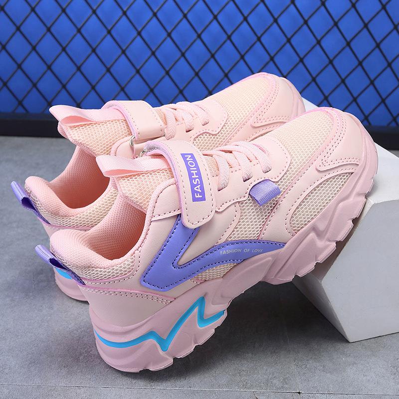 Klassenkameraden, Sportschuhe, Mädchen-Freizeitschuhe, Frühling und Herbst Mesh atmungsaktiv weiche Sohle, rutschfest Schulstil, Leistungsschuhe für Grundschule