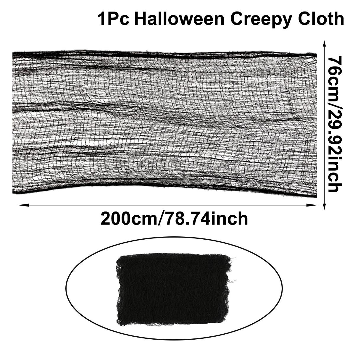 

Horror Halloween Decor Black Fabric Gauze Halloween Decoration For Indoor Outdoor Decor, Haunted House Halloween Party Doorways