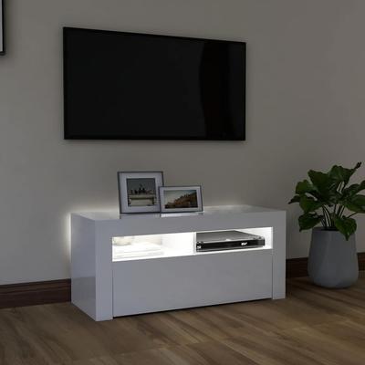LED TV Stand High Gloss White 90 X 35 X 40 Cm