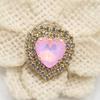 10 Pieces of High-end 21 * 22MM Inlaid Mocha Peach Heart Diamonds, Suitable for Weddings, Bow Decorations, and Invitation Letter