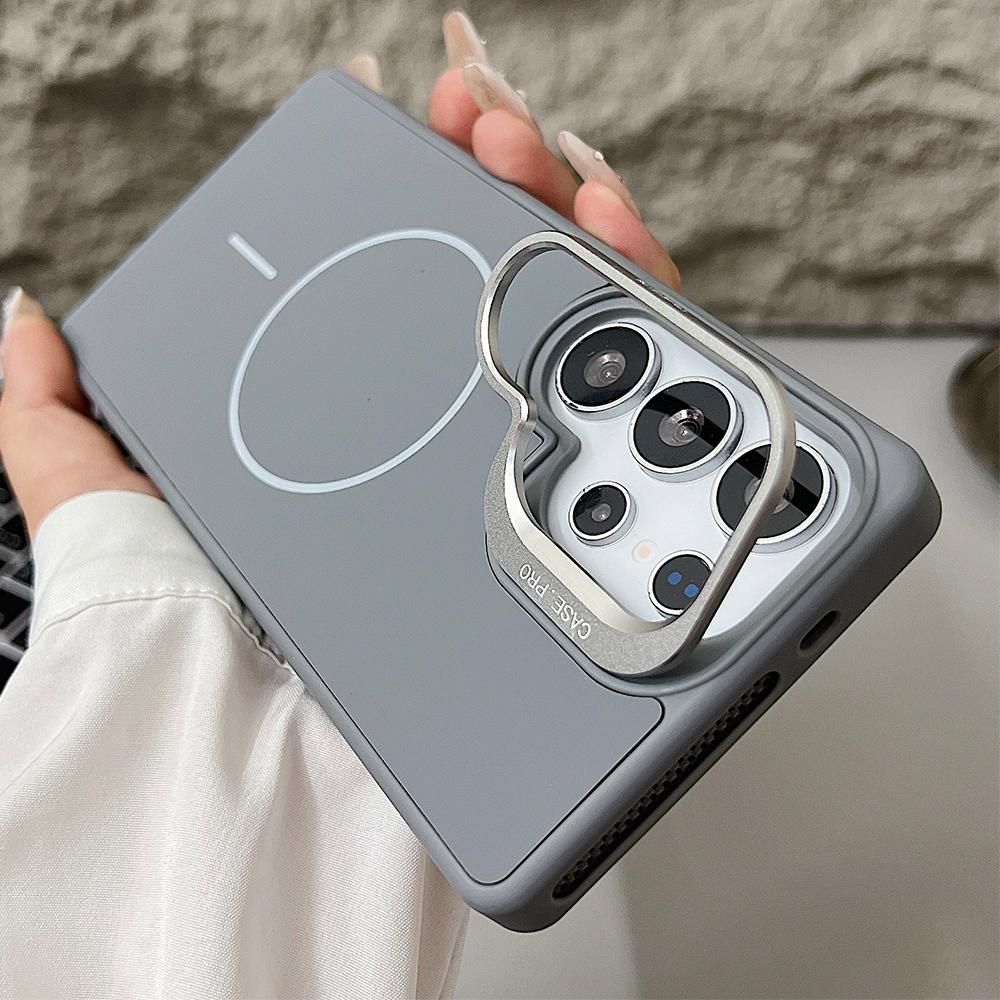 Desert Titanium Gold Lens Frame Holder Magnetic Silicone Case for Samsung Galaxy S25 S24 Ultra Magsafe Charging Soft Back Cover